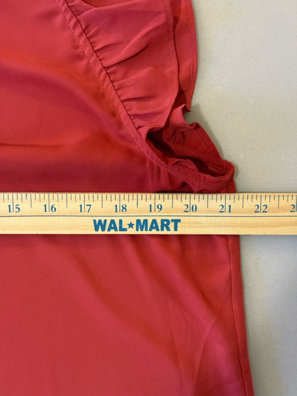 LOFT Coral Rust Ruffle Cap-Sleeve Blouse - Picture 6 of 8